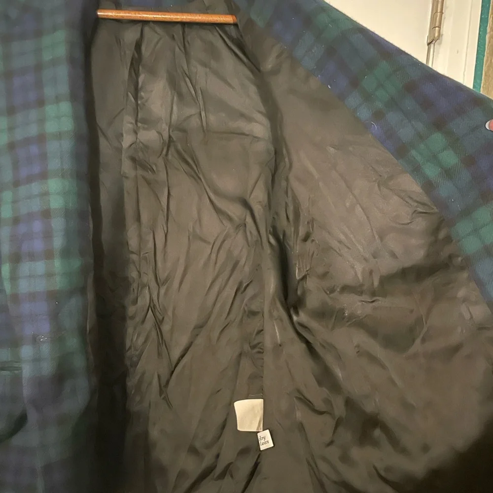 Women’s Pendleton Green and Blue Blackwatch Plaid Wool Blazer - Picture 5 of 7